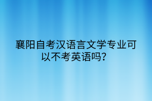 襄陽自考漢語言文學(xué)專業(yè)可以不考英語嗎？