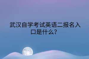 武漢自學(xué)考試英語二報(bào)名入口是什么？