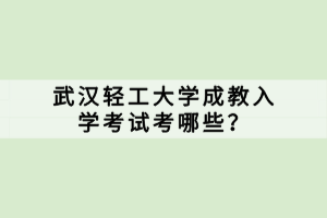 武漢輕工大學(xué)成教入學(xué)考試考哪些？