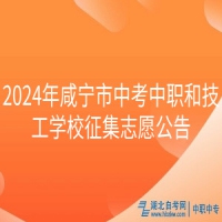 2024年咸寧市中考中職和技工學校征集志愿公告