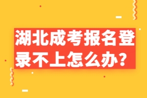 湖北成考報名登錄不上怎么辦？