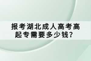 報考湖北成人高考高起專需要多少錢？