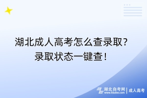 湖北成人高考怎么查錄?。夸浫顟B(tài)一鍵查！