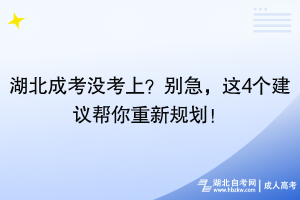 湖北成考沒考上？別急，這4個(gè)建議幫你重新規(guī)劃！