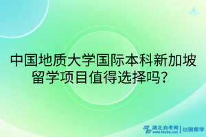 中國(guó)地質(zhì)大學(xué)國(guó)際本科新加坡留學(xué)項(xiàng)目值得選擇嗎？