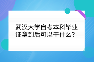 武漢大學(xué)自考本科畢業(yè)證拿到后可以干什么？