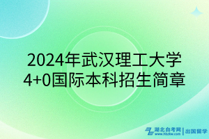 2024年武漢理工大學(xué)4+0國際本科招生簡章