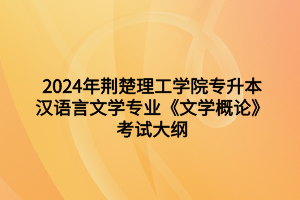 2024年荊楚理工學(xué)院專(zhuān)升本漢語(yǔ)言文學(xué)專(zhuān)業(yè)《文學(xué)概論》考試大綱