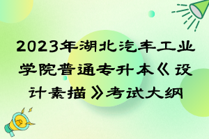 2023年湖北汽車工業(yè)學(xué)院普通專升本《設(shè)計(jì)素描》考試大綱