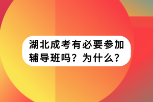 湖北成考有必要參加輔導(dǎo)班嗎？為什么？