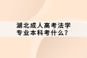 湖北成人高考法學(xué)專業(yè)本科考什么？