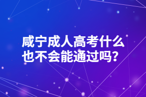 咸寧成人高考什么也不會(huì)能通過嗎？