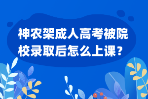 神農(nóng)架成人高考被院校錄取后怎么上課？