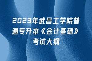 2023年武昌工學(xué)院普通專升本《會(huì)計(jì)基礎(chǔ)》考試大綱