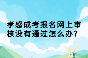 孝感成考報名網(wǎng)上審核沒有通過怎么辦？