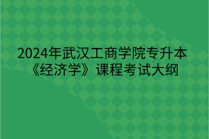 2024年武漢工商學(xué)院專升本《經(jīng)濟(jì)學(xué)》課程考試大綱