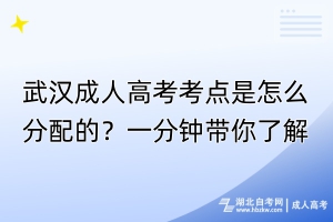 武漢成人高考考點(diǎn)是怎么分配的？一分鐘帶你了解！