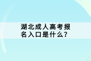 湖北成人高考報名入口是什么？