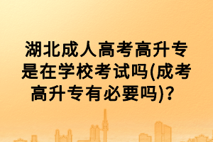 湖北成人高考高升專是在學?？荚噯?成考高升專有必要嗎)？