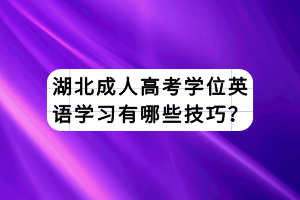 湖北成人高考學(xué)位英語學(xué)習(xí)有哪些技巧？