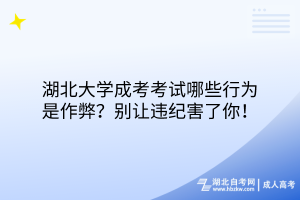 湖北大學(xué)成考考試哪些行為是作弊？別讓違紀(jì)害了你！