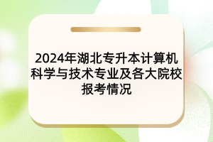 2024年湖北專升本計(jì)算機(jī)科學(xué)與技術(shù)專業(yè)及院校報(bào)考情況