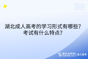 湖北成人高考的學(xué)習(xí)形式有哪些？考試有什么特點？