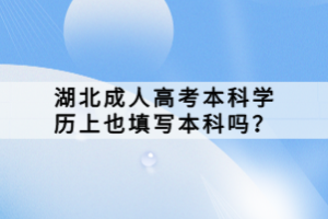 湖北成人高考本科學(xué)歷上也填寫本科嗎？