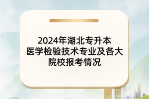 2024年湖北專升本醫(yī)學檢驗技術專業(yè)及院校報考情況