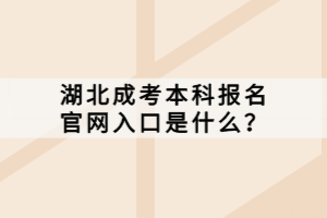 湖北成考本科報名官網(wǎng)入口是什么？