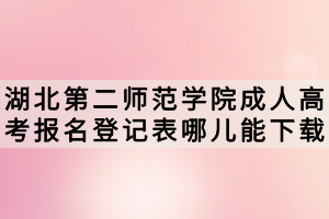 湖北第二師范學院成人高考報名登記表哪兒能下載？