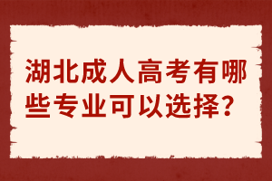 湖北成人高考有哪些專業(yè)可以選擇？