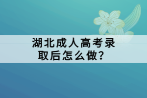 湖北成人高考錄取后怎么做？