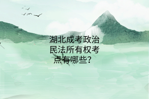 湖北成考政治民法所有權(quán)考點(diǎn)有哪些？