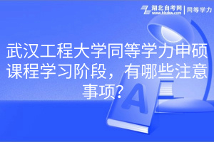 武漢工程大學(xué)同等學(xué)力申碩課程學(xué)習(xí)階段，有哪些注意事項(xiàng)？