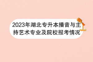 2023年湖北專升本播音與主持藝術(shù)專業(yè)及院校報考情況