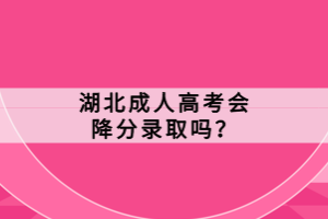 湖北成人高考會(huì)降分錄取嗎？