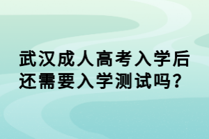 武漢成人高考入學(xué)后還需要入學(xué)測(cè)試嗎？