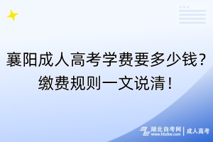 襄陽成人高考學(xué)費(fèi)要多少錢？繳費(fèi)規(guī)則一文說清！