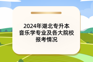 2024年湖北專升本音樂學(xué)專業(yè)及各大院校報考情況