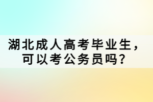 湖北成人高考畢業(yè)了，可以考公務(wù)員嗎？