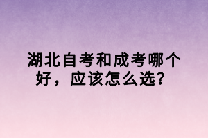 湖北自考和成考哪個好，應(yīng)該怎么選？
