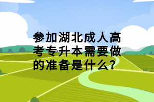 參加湖北成人高考專升本需要做的準(zhǔn)備是什么？