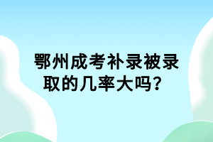 鄂州成考補(bǔ)錄被錄取的幾率大嗎？