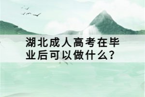 湖北成人高考在畢業(yè)后可以做什么？