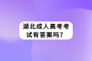 湖北成人高考考試有答案嗎？