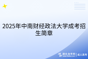 2025年中南財(cái)經(jīng)政法大學(xué)成考招生簡章