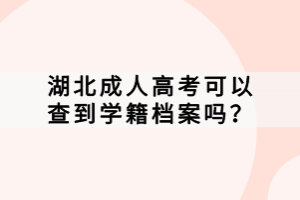 湖北成人高考可以查到學(xué)籍檔案嗎？