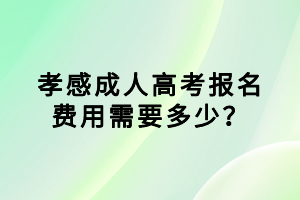 孝感成人高考報名費用需要多少？