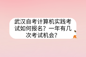 武漢自考計(jì)算機(jī)實(shí)踐考試如何報(bào)名？一年有幾次考試機(jī)會(huì)？